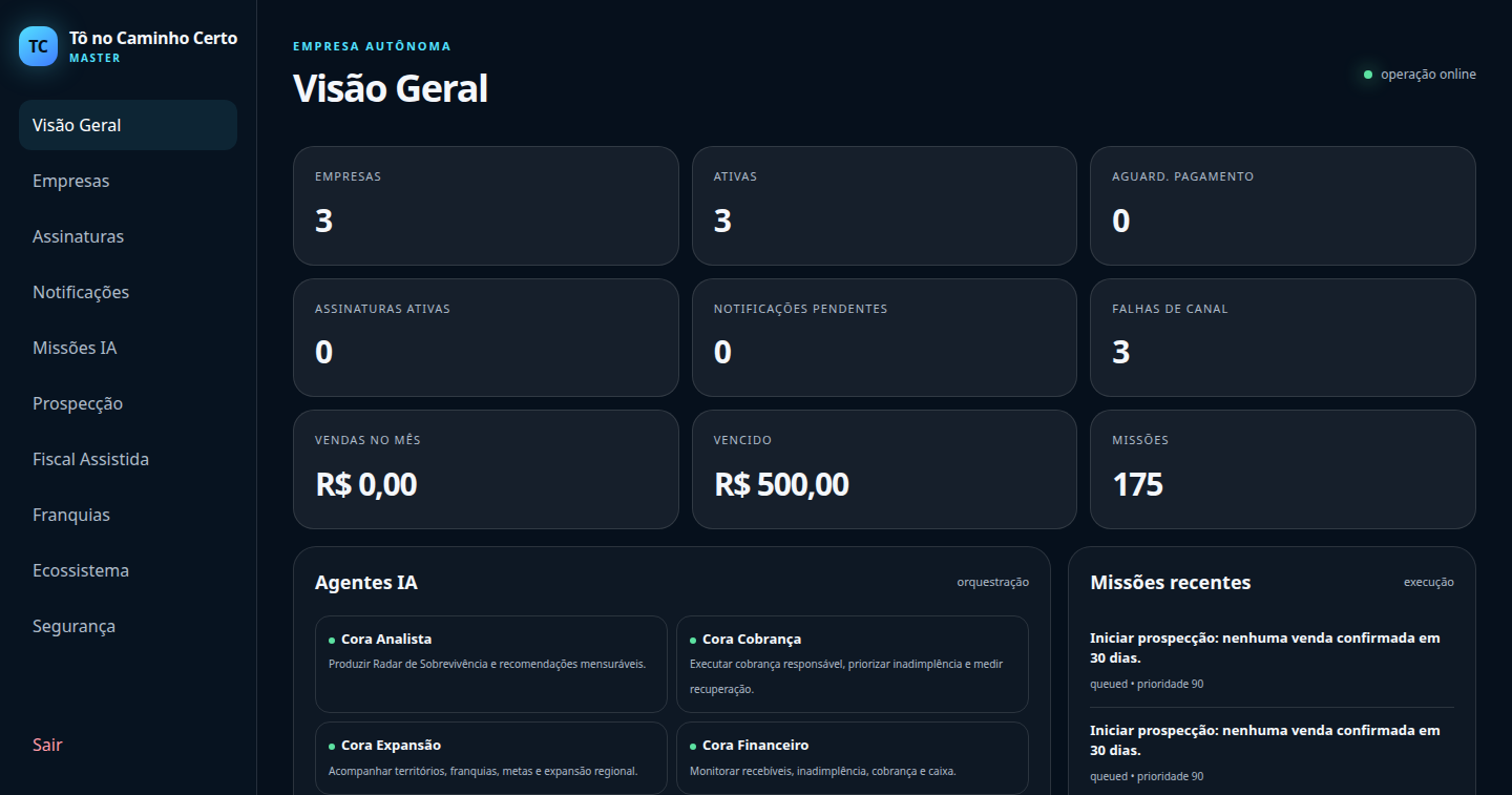 Tela real da Conecta Autônoma em produção